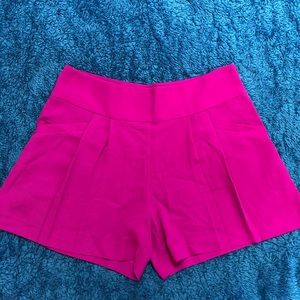 Ann Taylor Loft pleated fuchsia shorts
